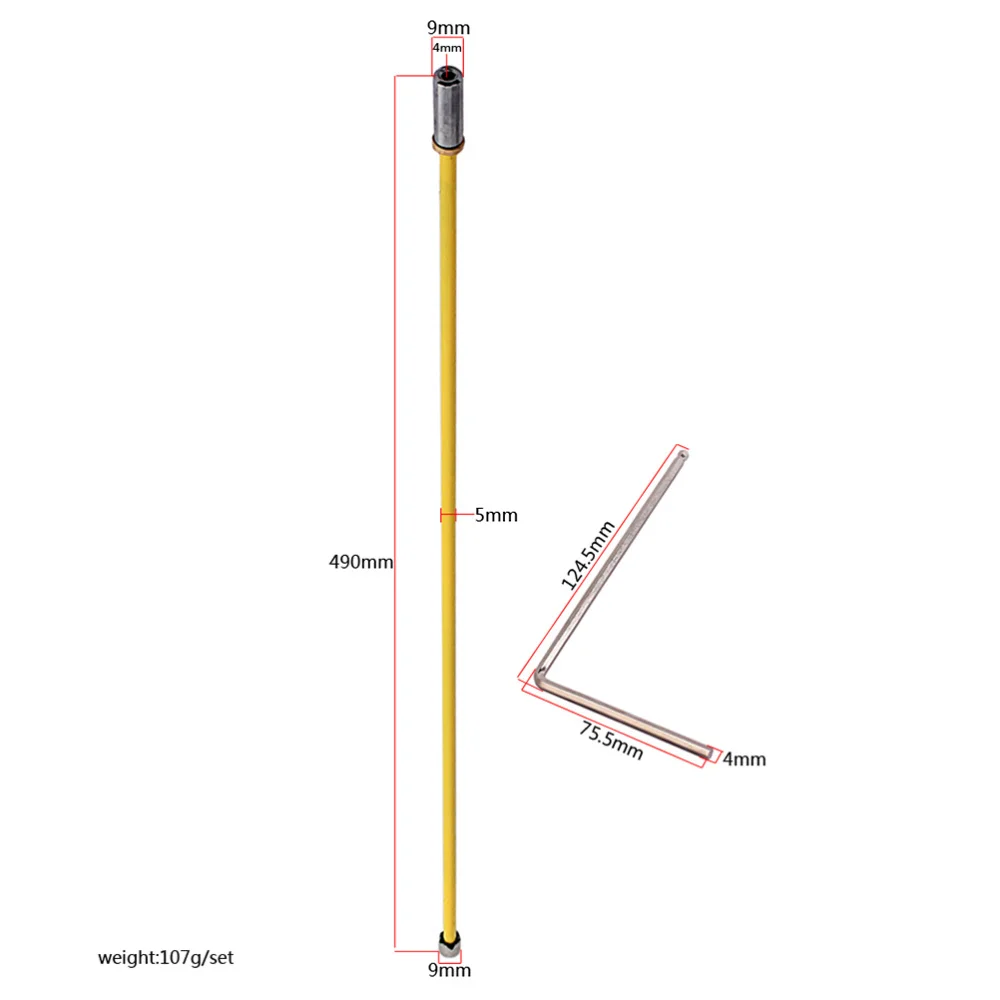

2 Way Adjustment Truss Rod 490mm Double Course Truss Rod for Guitar with Wrench (Yellow)