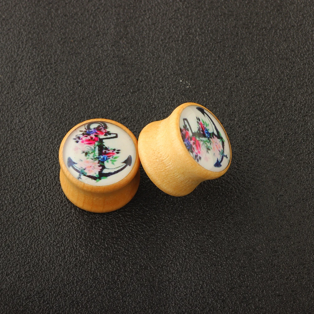 TIANCIFBYJS деревянное седло ушной наконечник двойной расклешенный логотип телесный