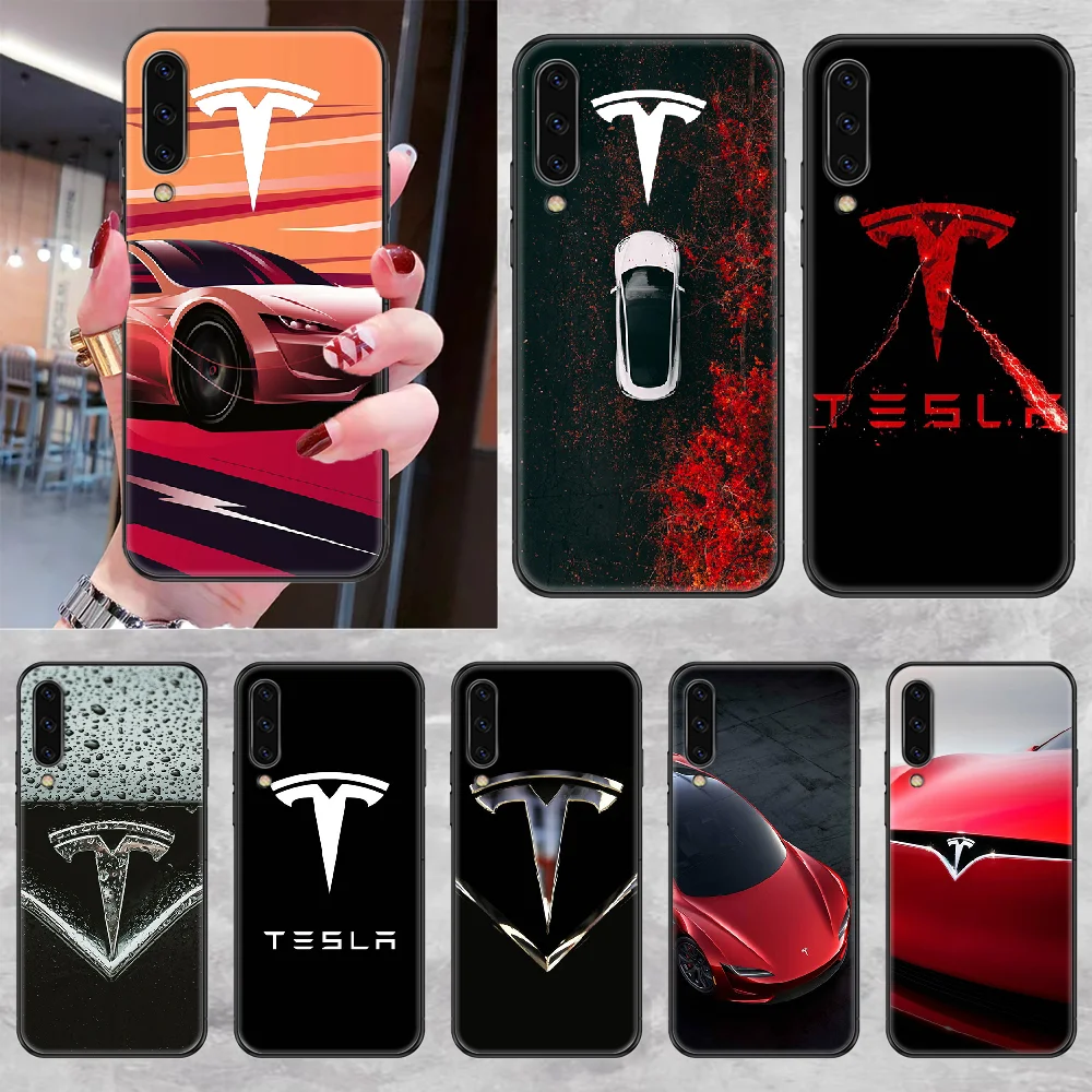 Tesla автомобильный чехол для телефона Samsung Galaxy A 3 5 7 8 10 20 21 30 40 50 51 70 71 E S 2016 2018 4G черный