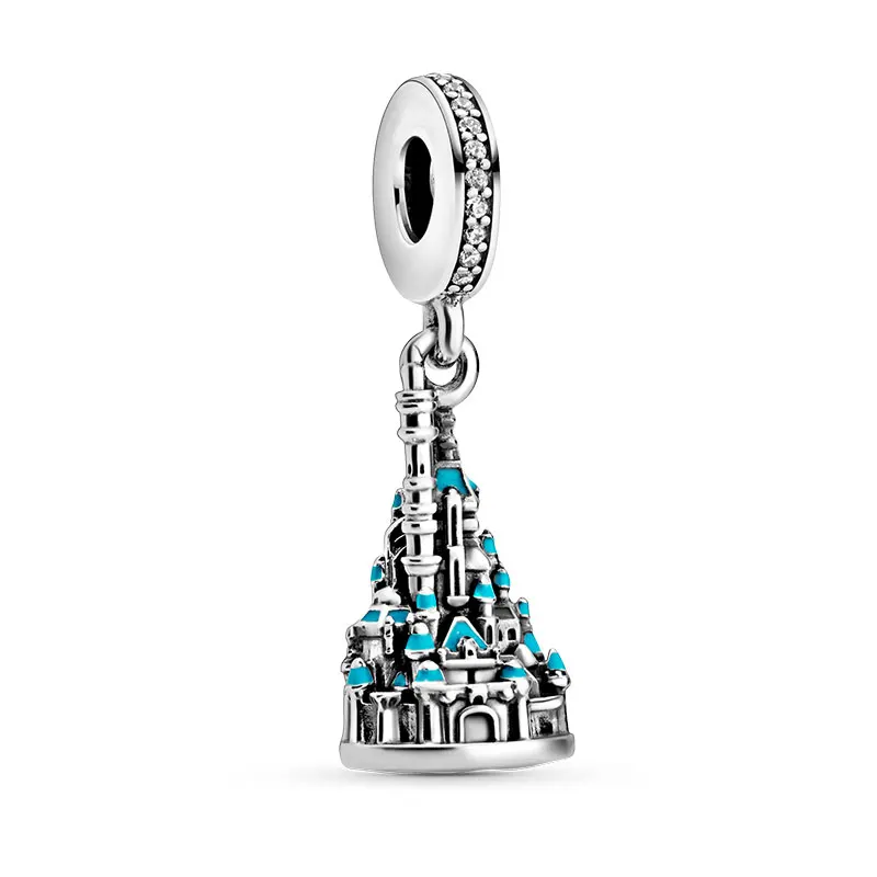 

Real 925 Sterling Silver Hong Kong Land Castle Dangle Charm Beads Fit Original Pandora Bracelets For Women DIY Jewelry Gift