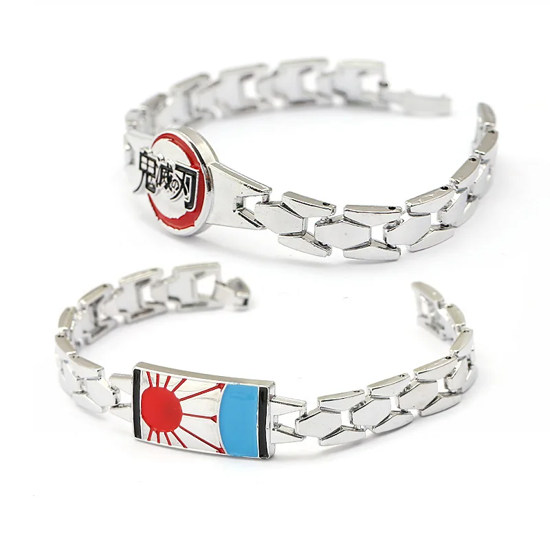 

Demon Slayer Kimetsu no Yaiba Bracelet Bangle Kamado Tanjirou Nezuko Link Chain Charm Bracelets Women Men Game Jewelry