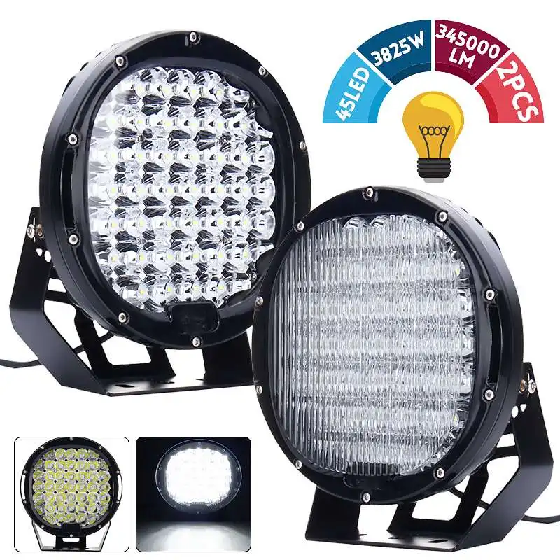 Налобный фонарь 3825 Вт 1/2 шт. 9 дюймов светодиодный черный автомобильная
