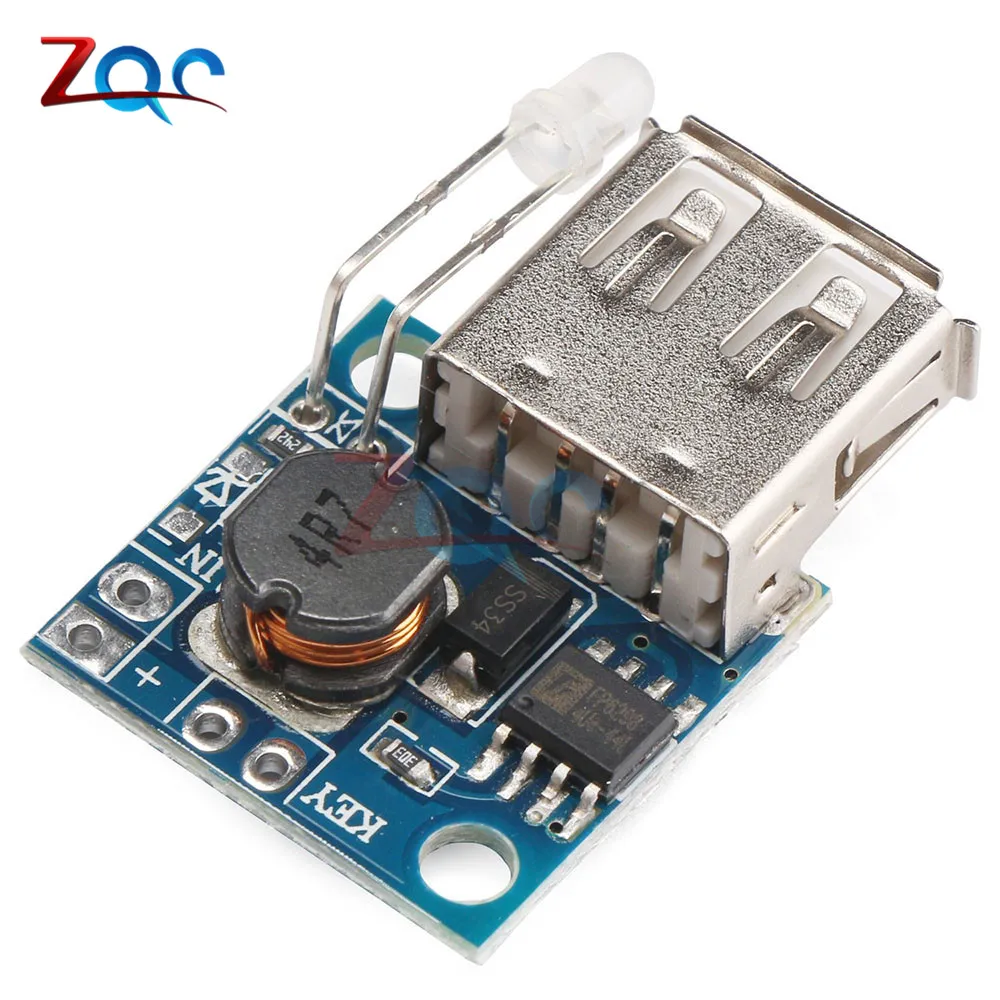 USB DC-DC Step Up Boost Converter 3V to 5V 2A Mobile Power Supply Board with Battery Indicator LED for Smartphone Tablet PC