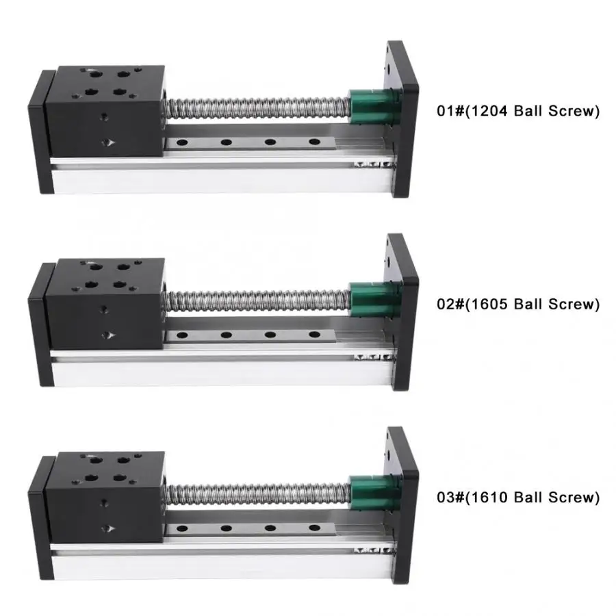 1000 мм линейная направляющая из алюминиевого сплава шариковая винтовая Таблица