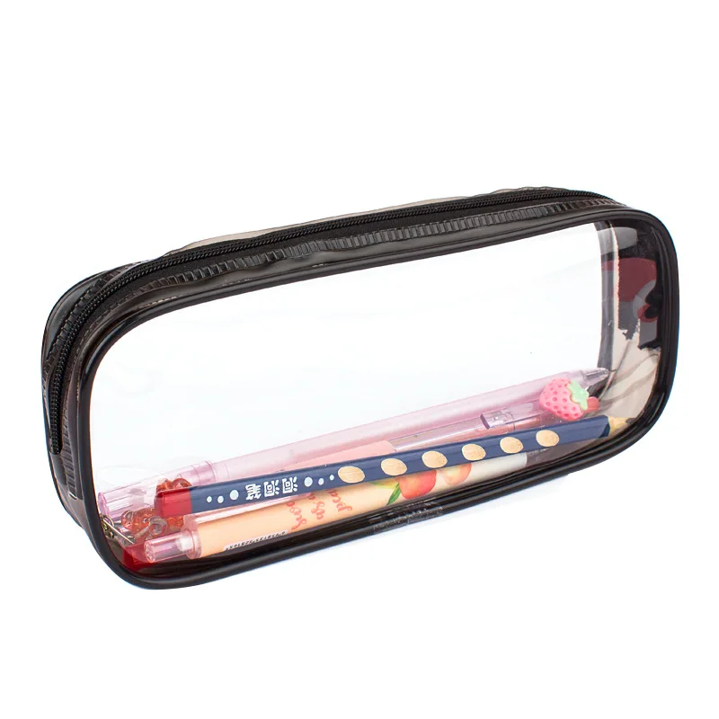 

Transparent Female Cosmetic Bag for Travel Zipper Pens Stationery Storage Bag Waterproof Large Capacity Pencil Case Handbag