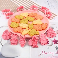 christmas tree santa elk shaped cookie mold icing cookie stamp cutter mould cake fondant decoration tool baking accessories 3d
