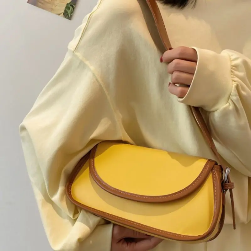 

Coolcept Fashion Women Armpit Bag Pu Leather Summer Women Shoulder Bag Designer Patchwork Satchels Zipper Pattern Luxury Handbag