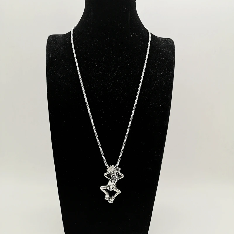 VIntage 5 mini crown skeleton pendant necklace 316L stainless steel men Gothetic skull necklace Skeleton jewelry