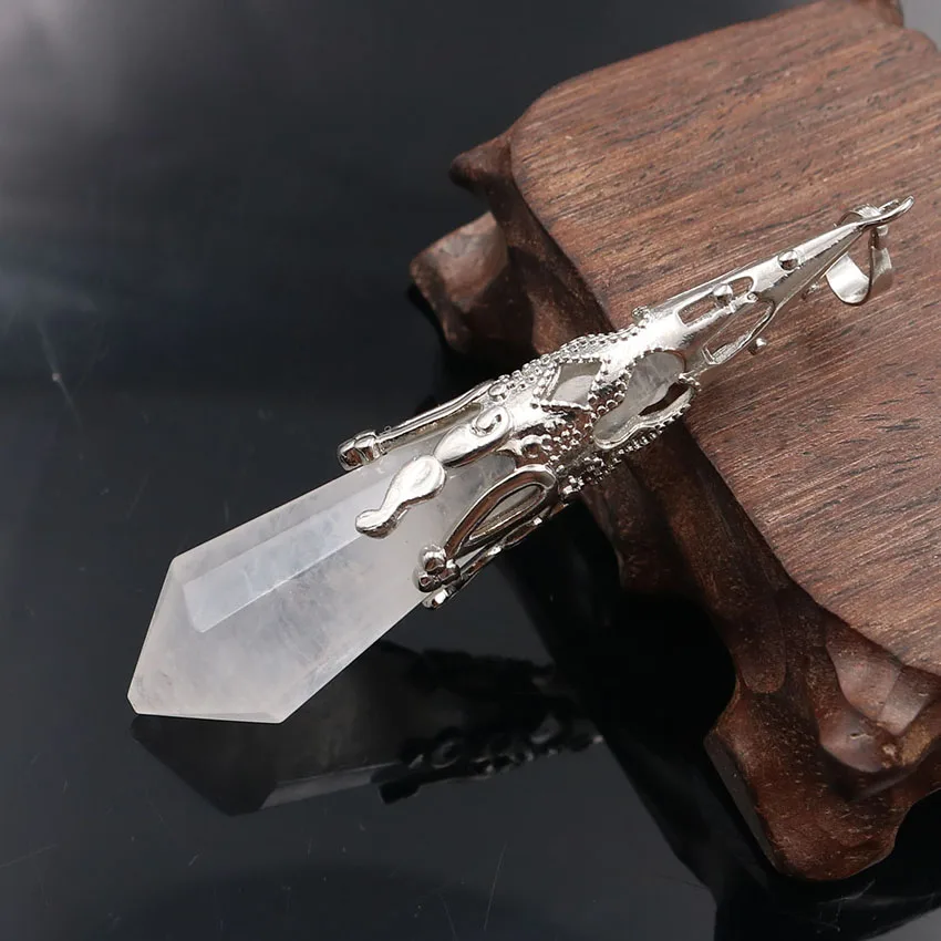 

YJXP Cone Shape 12 Faceted Pendants Reiki Healing Point Natural Stones Meditation Amulet Jewelry Necklaces Dowsing Pendulum Fits