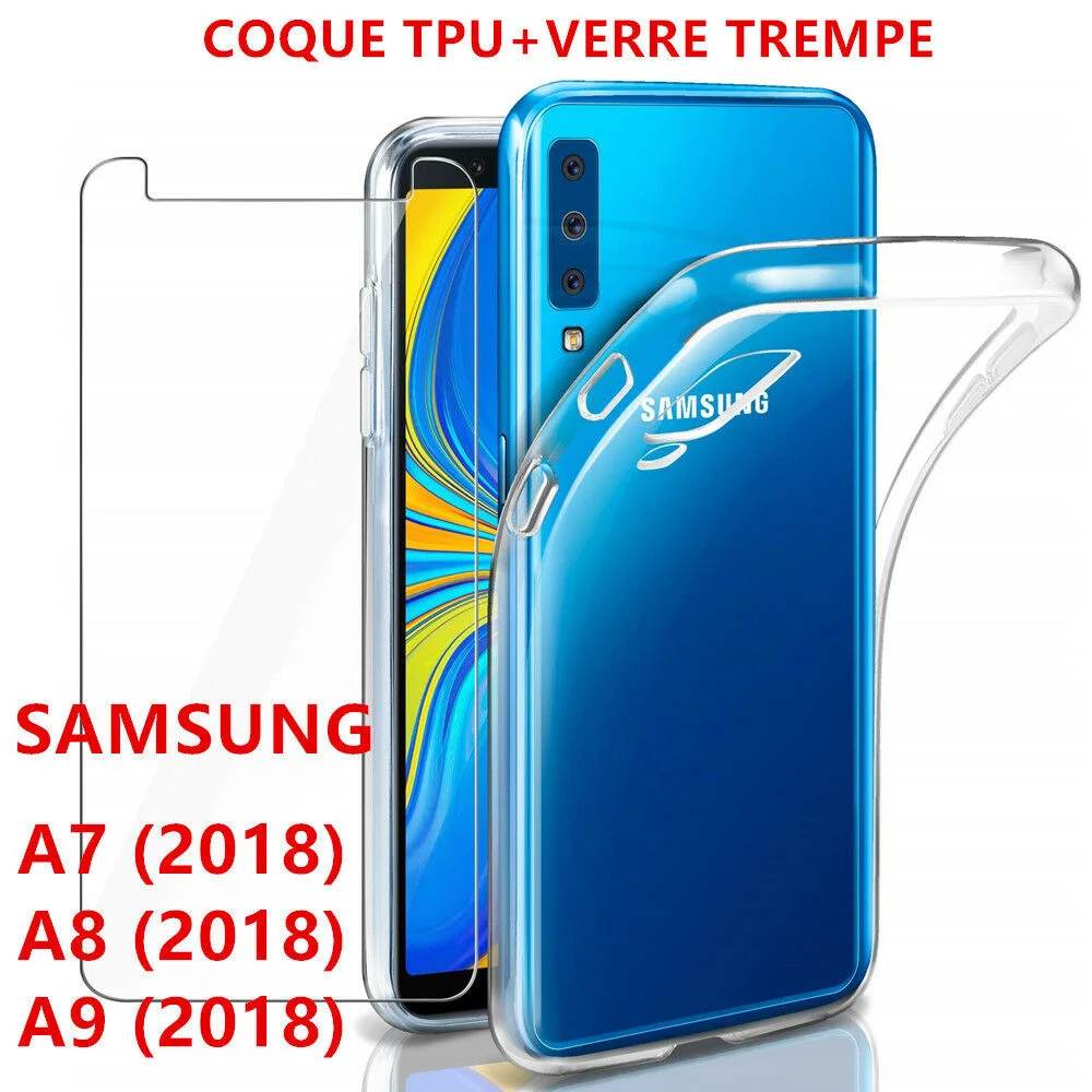 

Antidérapant Coque For Samsung A7 A8 A9 A6 Etui Transparent+ Film Verre trempé