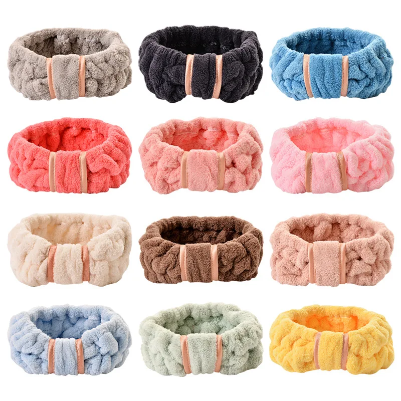 

1pcs Coral Fleece Soft Headband Spa Facial Hairband Elastic Hair Band For Women Girls Wash Face Turban Headwear Hair Accessories