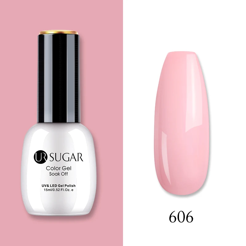 Ur Sugar, 15 мл, Цветной Гель-лак, гибридный лак для ногтей, для маникюра, УФ-светодиодный Полупостоянный гель для ногтей, впитывающий Гель-лак, базовое верхнее покрытие - Цвет: 606