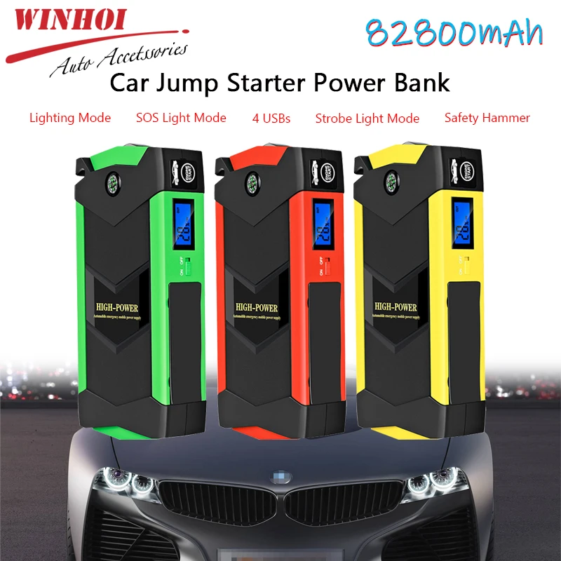 Автомобильный Аккумуляторный стартер Booster 82800mAh 12V 600A портативный автомобильный с