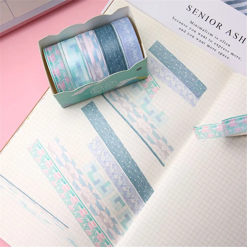 5 шт. милый сетчатый тонкий цветной набор декоративного скотча Васи Kawaii Канцелярские самоклеющиеся