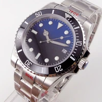 blue black dial 40mm big automatic mechanical mens watch rotating bezel ceramic insert 24 jewels nh35a miyota 8215 oyster strap