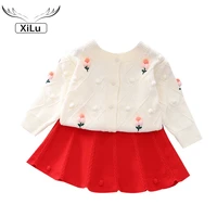 girls round neck cardigan skirt two piece set baby girl winter clothes baby girl sweater winter baby girl clothes