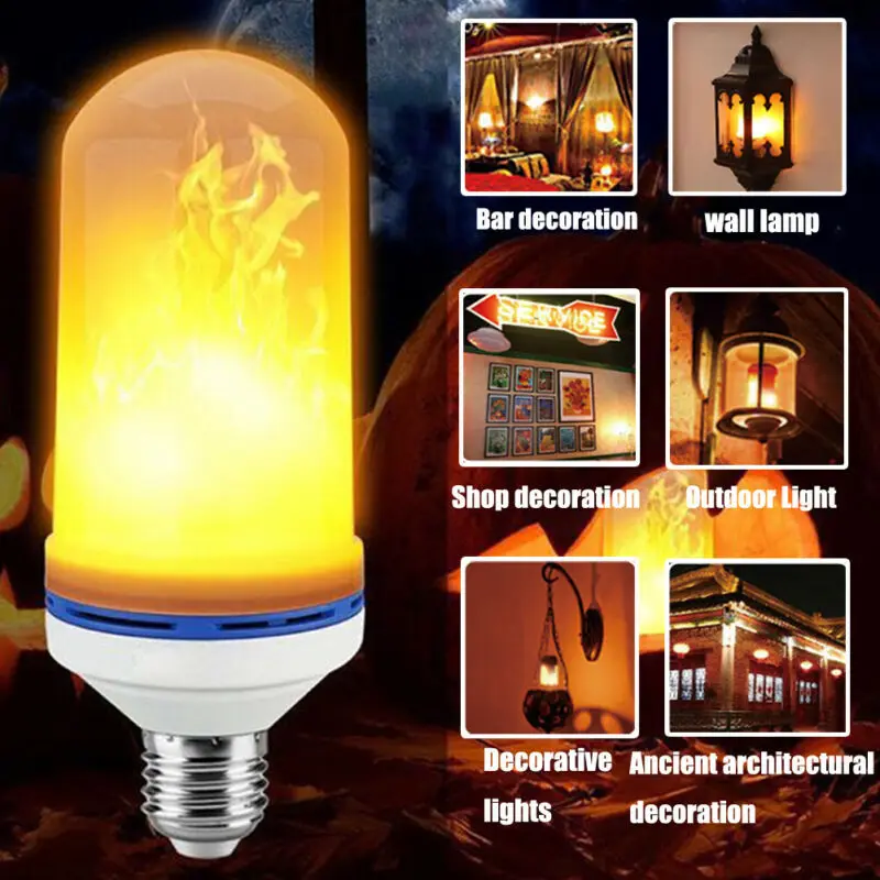 Праздничный светодиодный светильник с эффектом мерцания и пламени для украшения