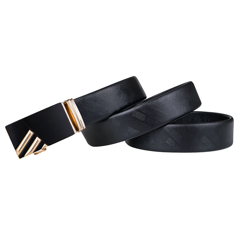 Hi Tie брендовый ремень с золотой пряжкой из натуральной кожи мужской для джинсов