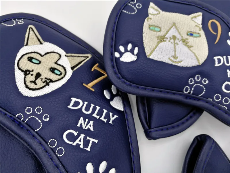 Тускло на кошка клюшки для гольфа Headcovers из искусственной кожи клюшек набор