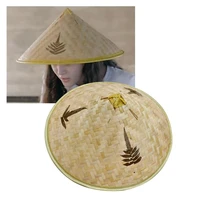 rain hat chinese style handmade bamboo woven straw sunshade fishing farmer hats men women retro big along bucket fisherman cap