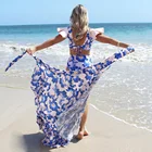 Купальник бикини женский с оборками, пикантный купальник с завышенной талией, купальный костюм с пуш-ап, пляжная одежда, 2021
