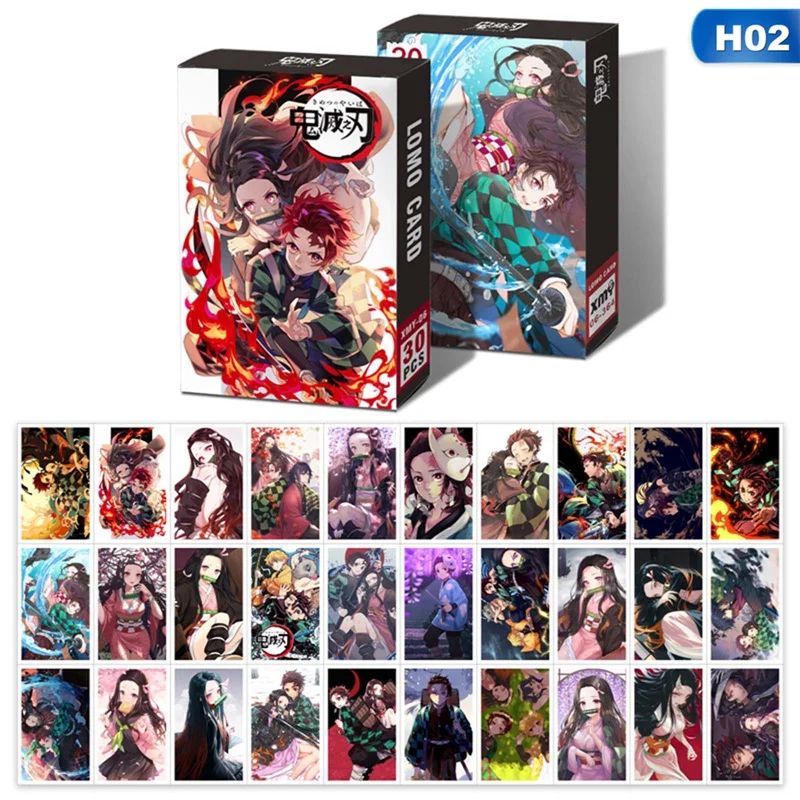 

30Pcs/Box Anime Demon Slayer: Kimetsu No Yaiba Kamado Tanjirou Cards Cartoon Postcard Artbook Props Lomo Card Gift Collection