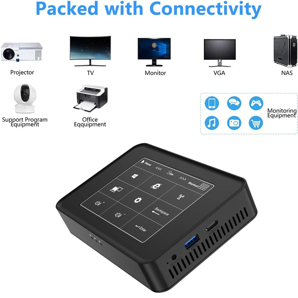 Мини ПК Windows 10 Pro AKPAD 6 ГБ ОЗУ 120 mSATA SSD Intel Celeron J3455 4K HD графический мини-компьютер HDMI