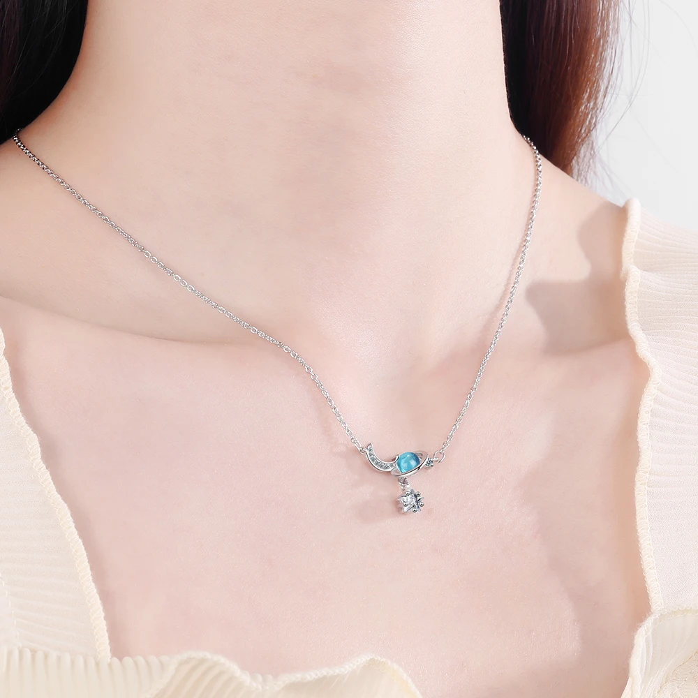 QIAMNI изящное ожерелье с подвеской в виде Луны и звезды для подружек Коктейльная