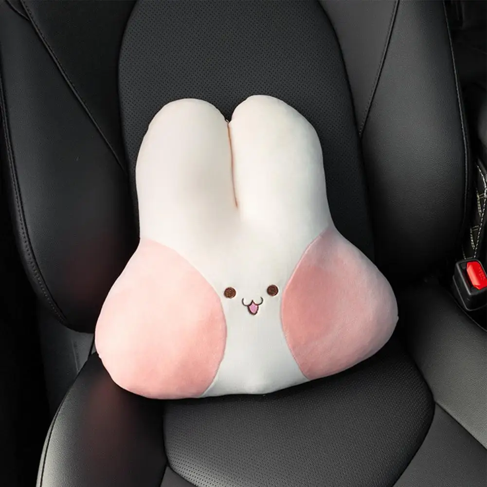 

Universal Car Waist Pillow Soft Multi-purpose Cute Plush Rabbit Car Seat Pillow Neck Rest Sleeping Waist Cushion for Driver