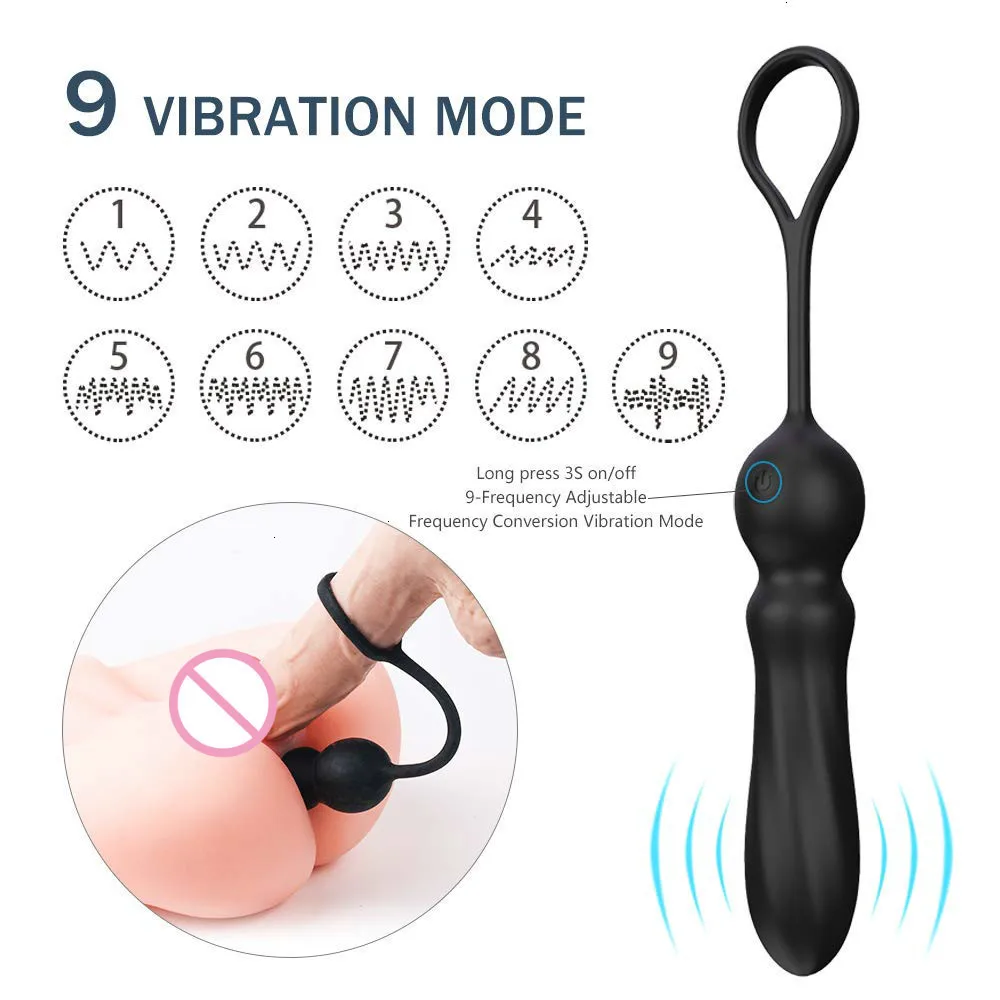 Силиконовый перезаряжаемый водонепроницаемый массажер простаты с 9 мощными