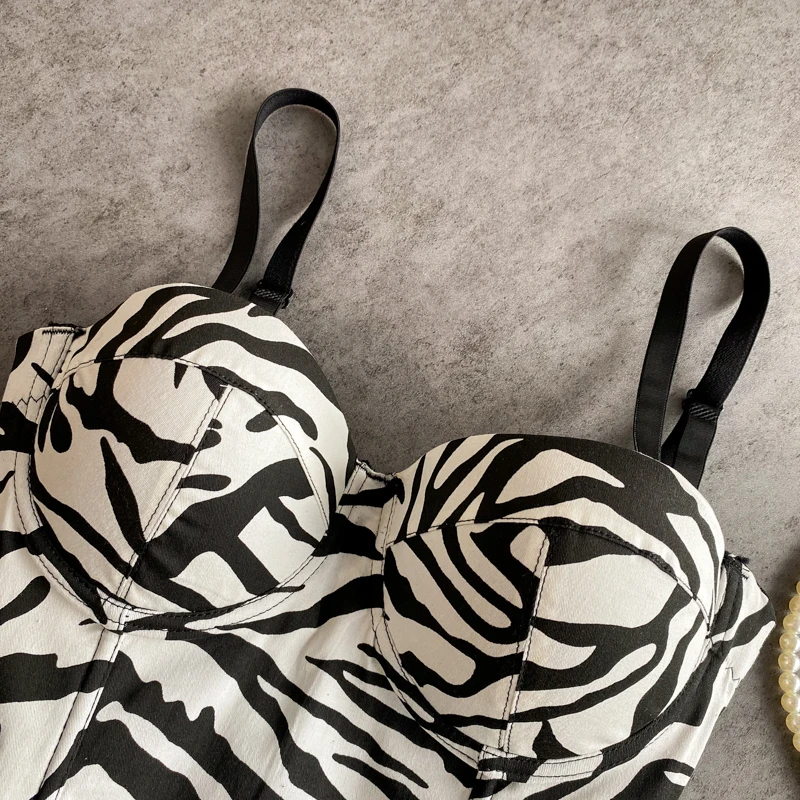 Бюстье корсет в виде зебры готический рыбьей кости верхний женский клубный