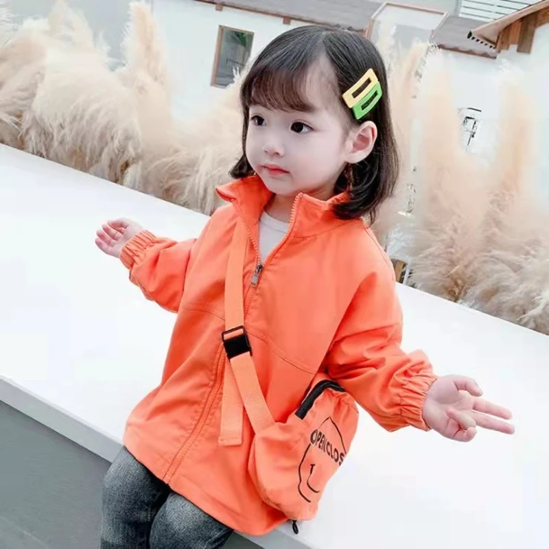 

Girl Jackets Trench Coat Spring And Autumn New Children's Korean Jackets Baby Girls Windbreaker Windproof Jackets