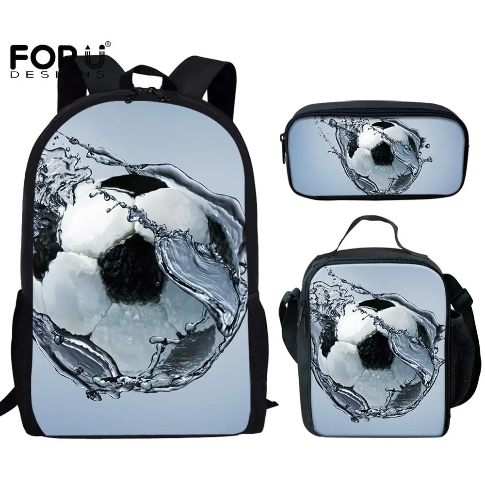 FORUDESIGNS/школьные рюкзаки для девочек Футбол и вода дизайн простой Vogue 3D принт