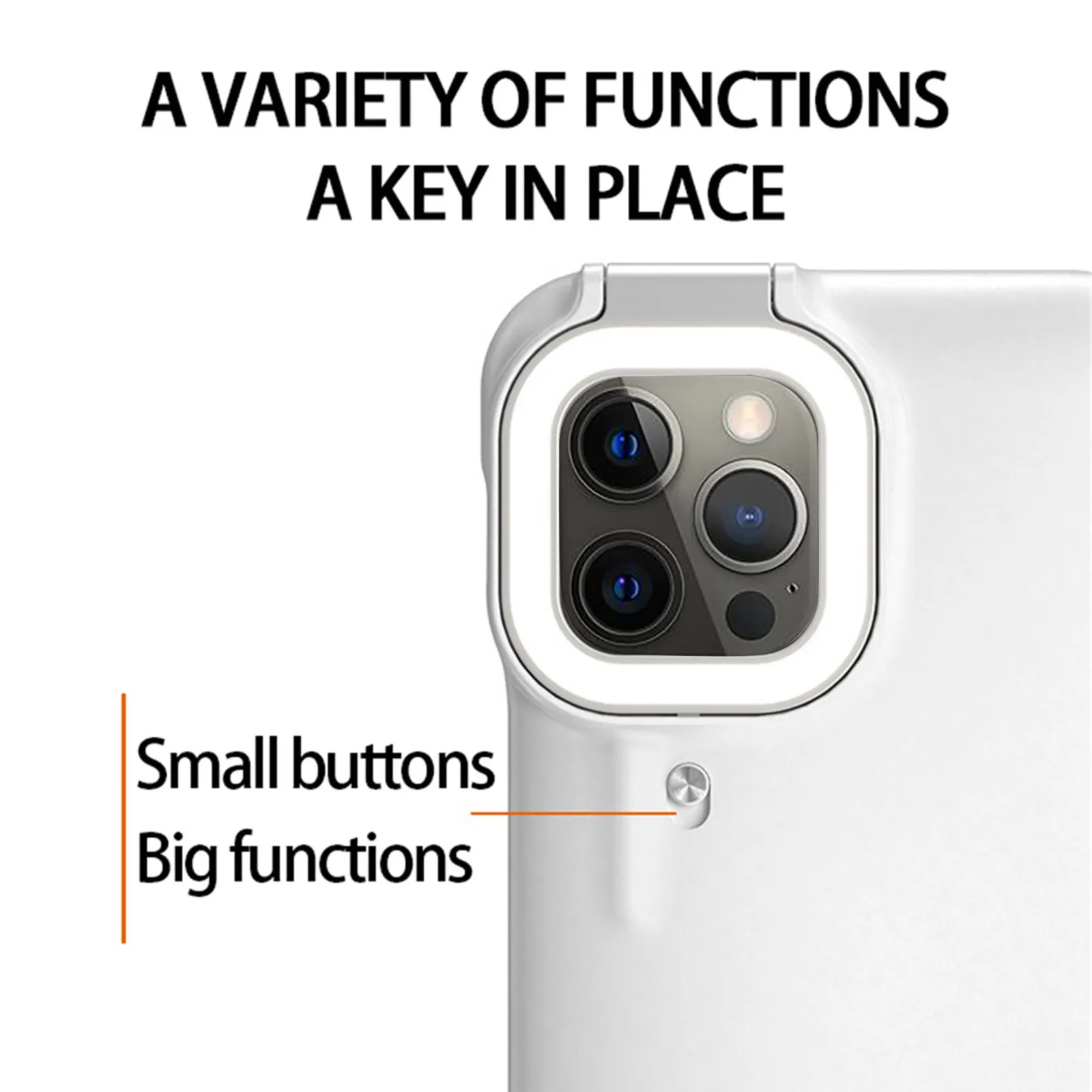 

New Phone Case For Iphone 11 Pro Fashion Led Fill-Light Mobile Phone Case With Selfie Ring Light