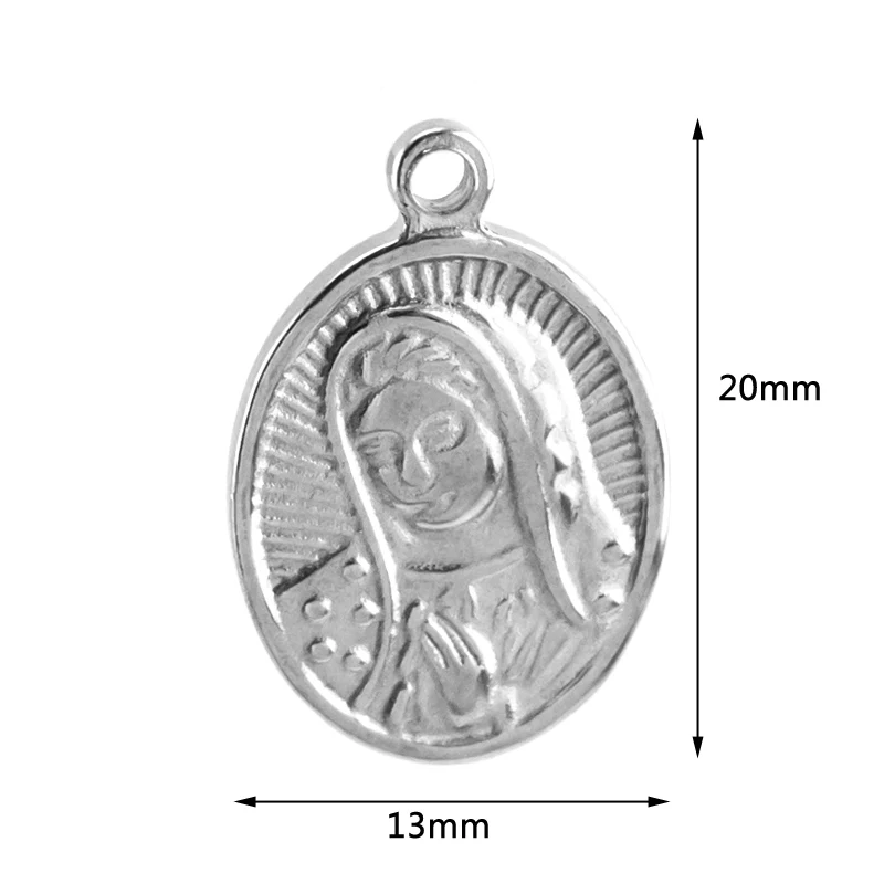 Дева Мария мать Бога бюст полудлинная женская подвеска из нержавеющей стали