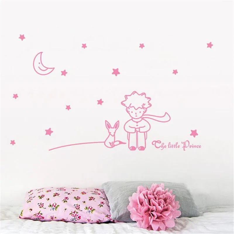 Звезды Луна Наклейка на стену Маленький принц мальчик детская комната мультфильм Декор Дом винила