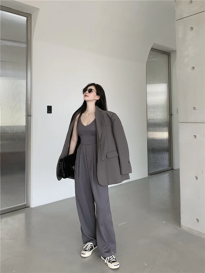 Экономичный осенне-зимний Нежный Стильный комбинезон на бретелях | Женская