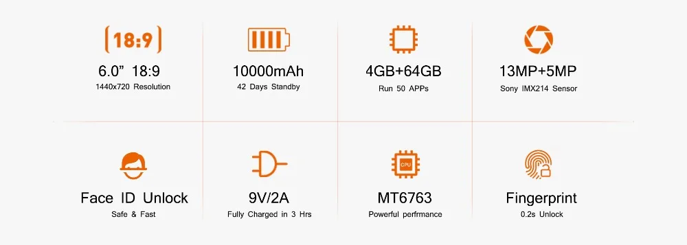 Oukitel K7 Pro 18:9 6,0 ''FHD 4 Гб ОЗУ 64 Гб ПЗУ Смартфон android 9,0 MT6750T Восьмиядерный 13 МП 10000 мАч 4G LTE мобильный телефон