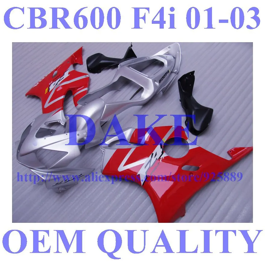 

Injection Silver red fairing parts for Honda CBR600F4i 03 02 01 CBR600 01-03 CBR600 F4i 2001 2002 2003 fairings kits #5YRR51