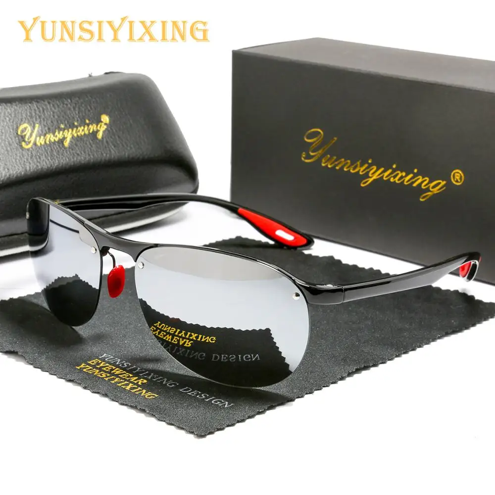 

YSYX Men's Polarized Sunglasses 0098 Semi-Rimless Fishing Sun Glasses Elasticity Design Temple Wearing Comfort Men/Women Glasses