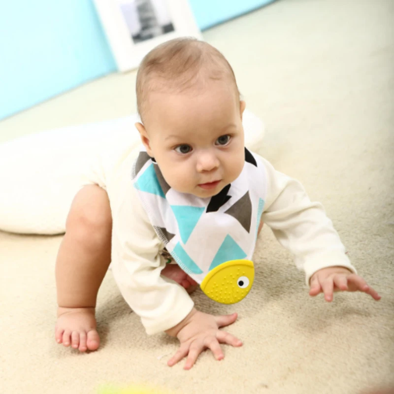 1PC Baby Bibs Burp Cloth Fish Mouth Teether Cartoon Thick Infant Bandana Soft Newborn Kids Towel | Мать и ребенок