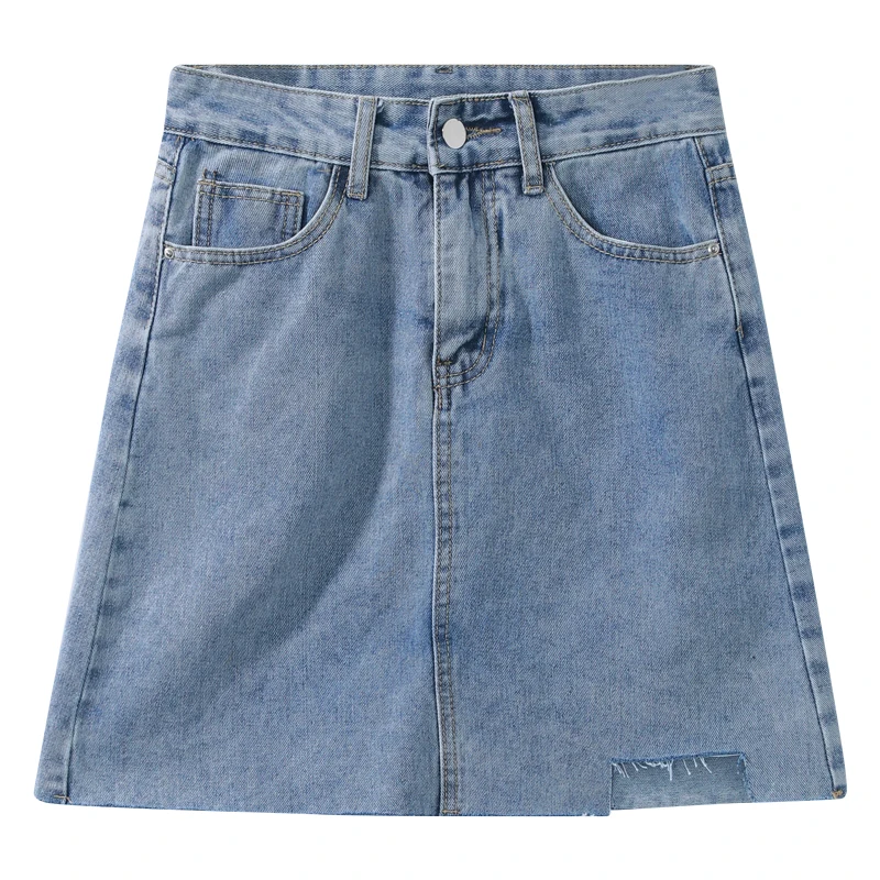 

Denim skirt women's spring and summer 2021 new ins design small crowd hip skirt high waist slim A-line skirt