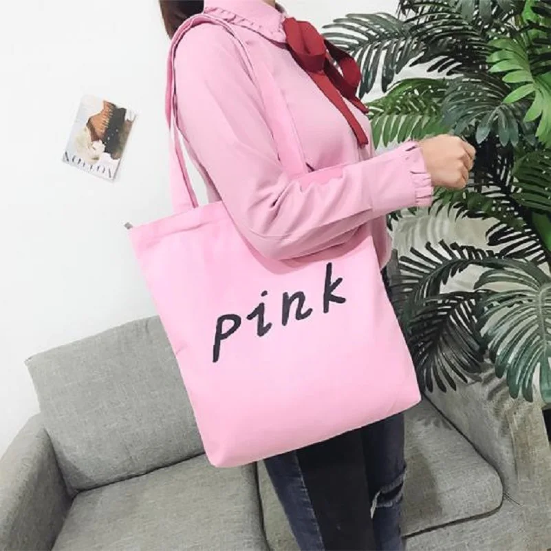 Желтая Холщовая Сумка с буквенным принтом в Корейском стиле Женская