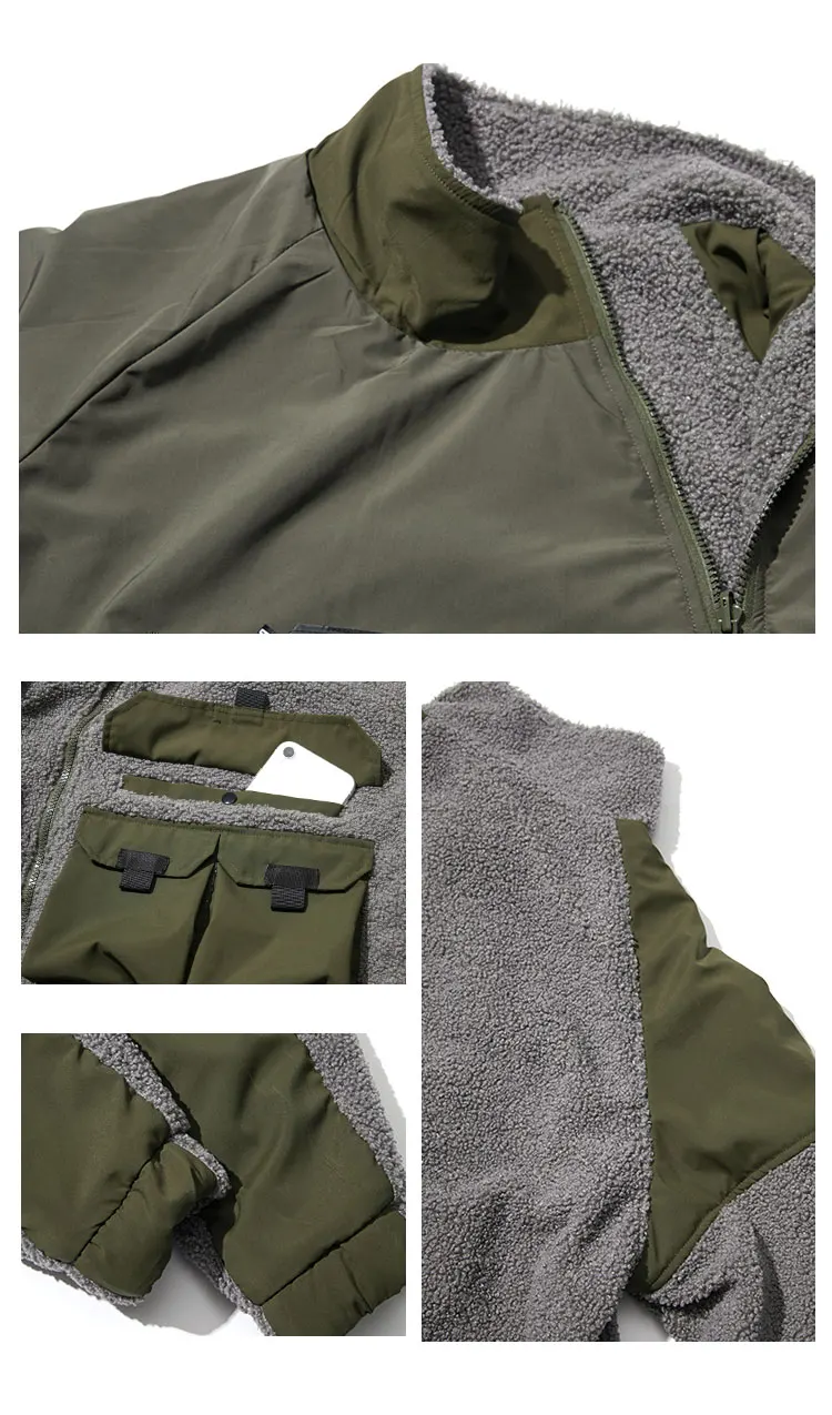 Pupil travel Wool warm jacket pullover with both side wearable front molle front pockets  molle techwear streetwear harajuku