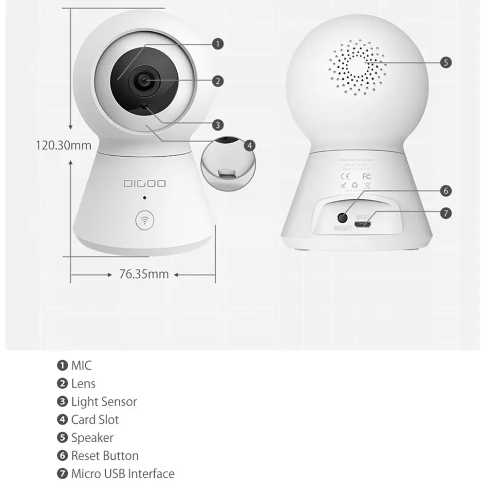 DIGOO DG-K2, 1080 P, интеллектуальная домашняя ip-камера безопасности, камера безопасности с датчиком движения, совместимая с умным приложением Tuya Alexa