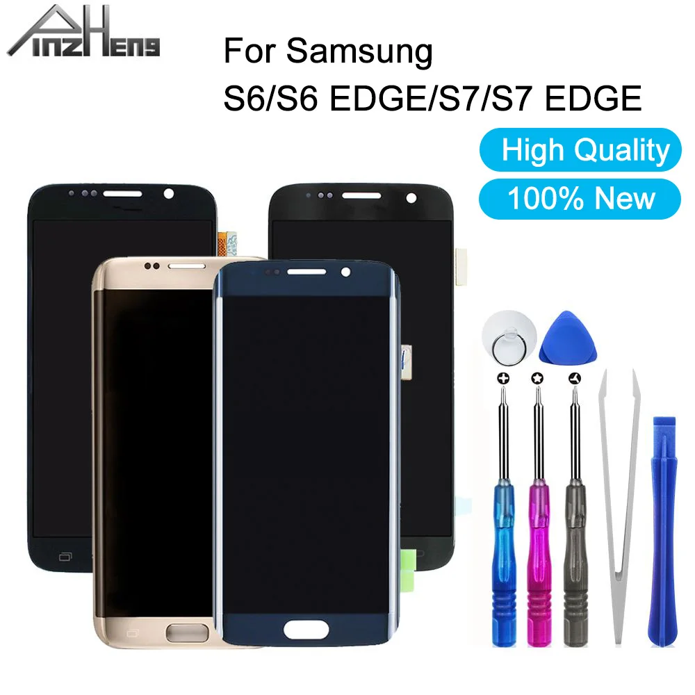 PINZHENG AAAA качественный ЖК дисплей для Samsung Galaxy S6 S7 Edge сенсорный экран дигитайзер в