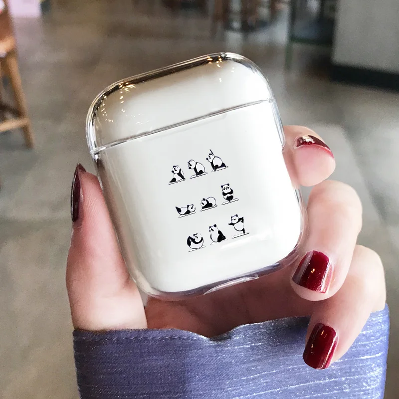 Прозрачный чехол для наушников Apple airpods милый йоги с животными Airpods аксессуары