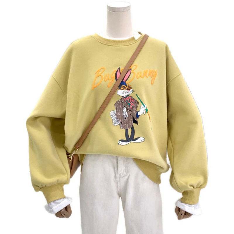 

Anime Soft Comfy Sweatshirts Womens Kawaii Cartoon Bunny Print Graphic Hoodies Girls Aesthetic Harajuku Oversized Thick Pullover