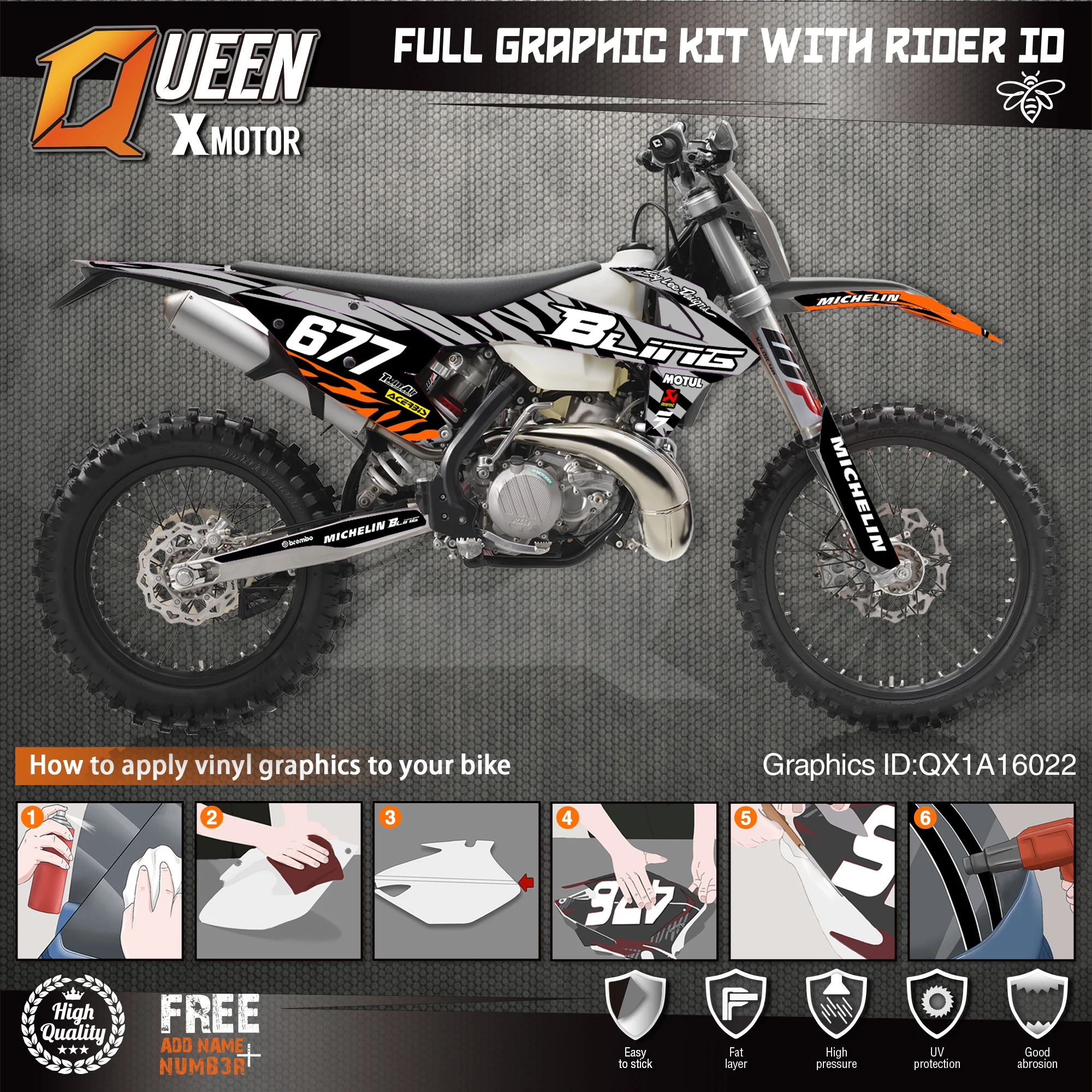 Оригинальные графические наклейки QUEEN X MOTOR Team Набор наклеек для KTM 2016 2017 2018 SX SXF 2019