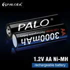 PALO AA Аккумуляторная батарея AA NiMH 1,2 V 3000mAh Ni-MH 2A предварительно заряженная батарея с низким саморазрядом aa батареи для игрушки камеры